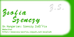 zsofia szenczy business card